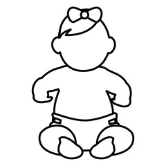 cute little girl baby character