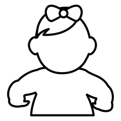 cute little girl baby character