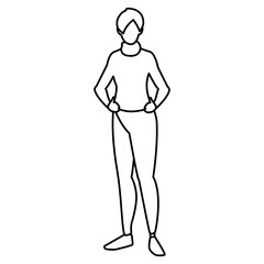 beautiful and young woman character