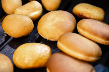 Gluten free round bread on black