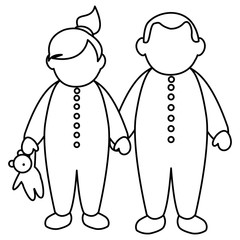 beautiful little kids couple characters