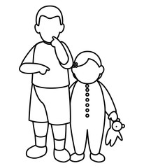 beautiful little kids couple characters