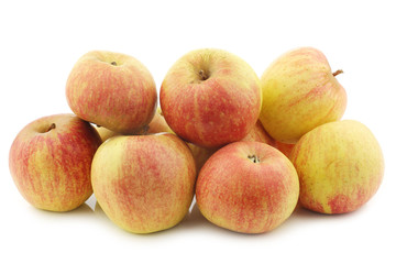 bunch of cooking apples on a white background