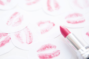Obraz na płótnie Canvas Female decorative cosmetics. Lipsticks. Lips. 
