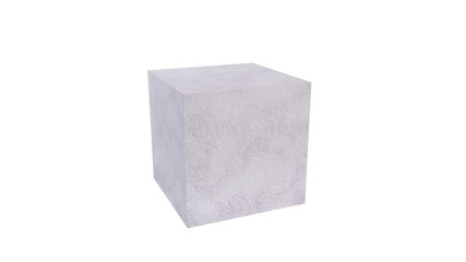 cubic stone material 3d rendering isolated include clipping path on white background