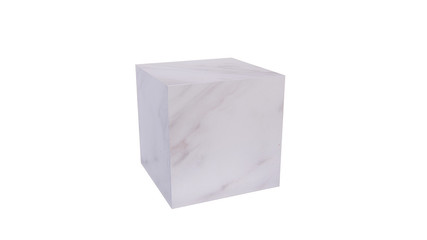 cubic stone material 3d rendering isolated include clipping path on white background