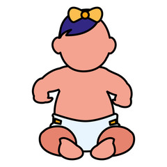 cute little girl baby character