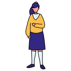 beautiful and young woman character