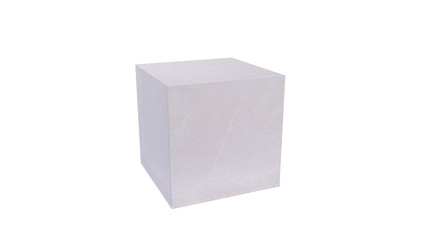 cubic stone material 3d rendering isolated include clipping path on white background