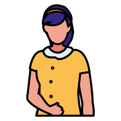 beautiful and young woman character