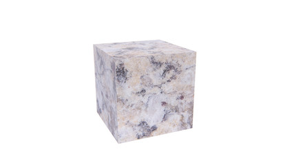Obraz premium cubic stone material 3d rendering isolated include clipping path on white background
