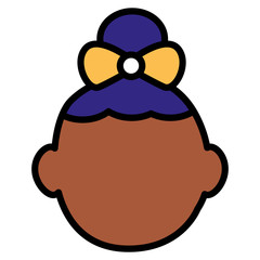 little black girl head character