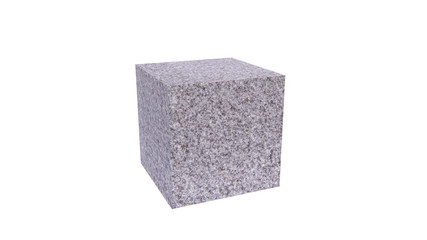 cubic stone material 3d rendering isolated include clipping path on white background