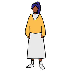 beautiful and young black woman character