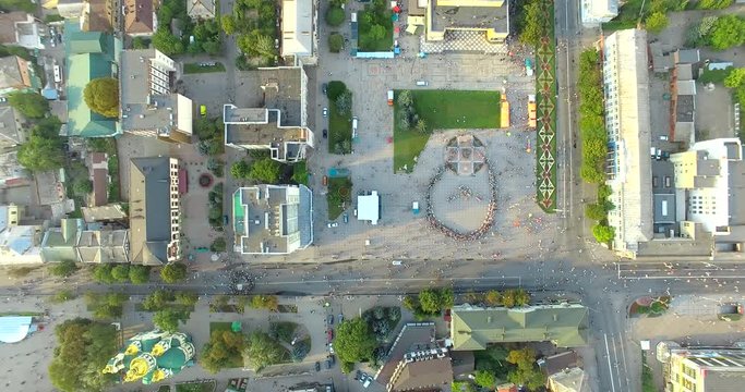 ity center, Ukraine, Rivne, Aerial drone view