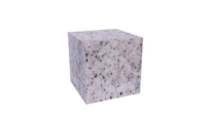 cubic stone material 3d rendering isolated include clipping path on white background