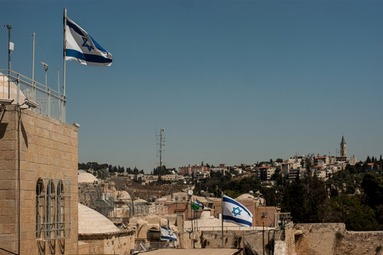 over the rooftops of Jerusalem