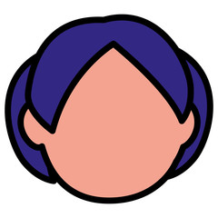 beautiful little girl head character