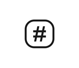 Modern hashtag flat icon 