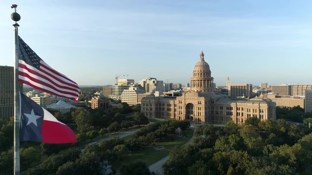 4K Austin State Capitol Building Aerial