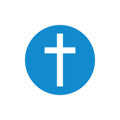 Fototapeta premium Religion, christian cross icon. Flat design. Vector illustration.