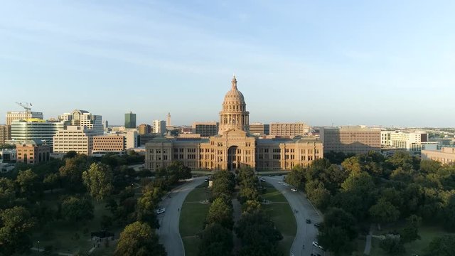 4K Aerial Texas Capitol Building