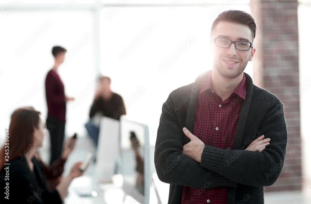 Canvas Prints business woman on blurred background office