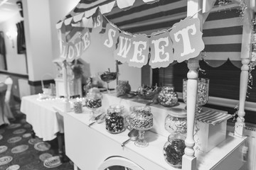 Wedding sweet stall for an evening reception
