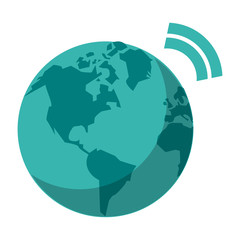 world with wifi zone internet symbol