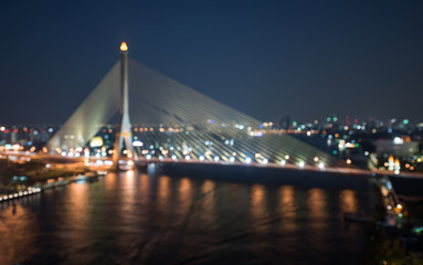 Fototapeta na wymiar Out of focus Rama 8 Bridge
