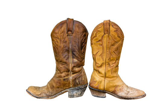 Old, well-worn cowboy boots