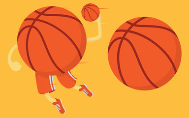 Basketball player vector Illustration. Ball, sport, mascot, sports, activity design concept