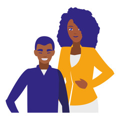 black mother with son characters