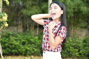 Fototapeta premium Laughing Pretty Diverse Female