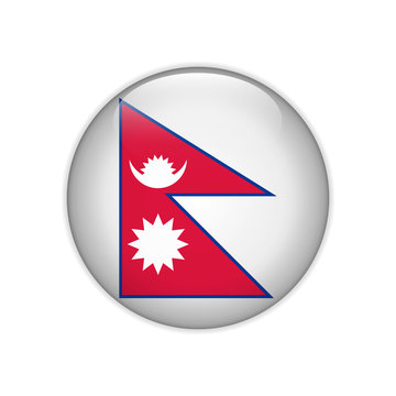 Nepal flag on button