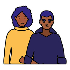 young couple black characters