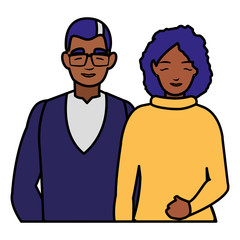 young couple black characters