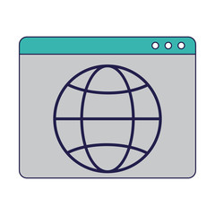 website with global sphere symbol