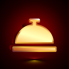 3D stylized Meal icon. Golden vector icon. Isolated symbol illustration on dark background.
