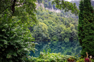 A lake in Caucasus mountains in Russia