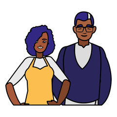 young couple black avatars characters