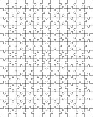 Vector illustration of big white puzzle, separate parts