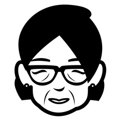cute grandmother head avatar character