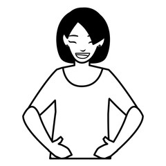 beautiful and young woman character