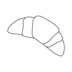 Croissant french bread in black and white