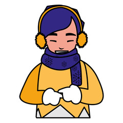 cute little boy with winter clothes