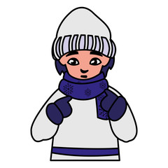 cute little boy with winter clothes