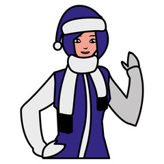 young woman with winter clothes