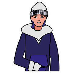 young man with winter clothes