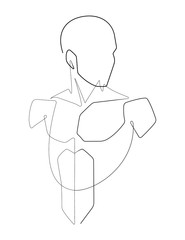 Male Figure Continuous Vector Line Graphic